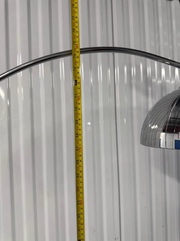 Chrome Arc Floor Lamp Modern Dome Shade 6ft Tall image indicator(6)