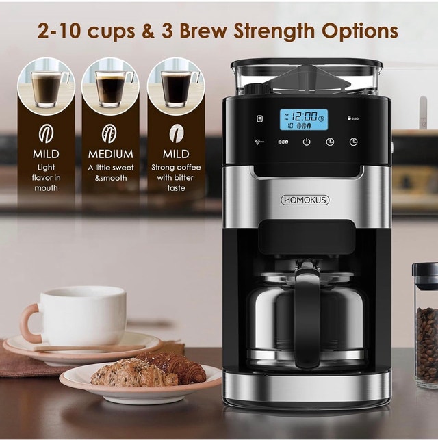 Programmable 10-Cup Coffee Maker with Grinder, Touch Screen, 1.5 - photo 5