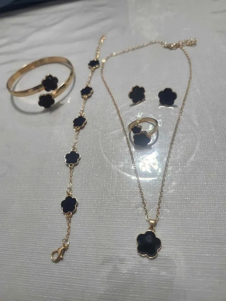 🌸 5pcs Lucky Flower Jewelry Set – with small gift bag image indicator(2)