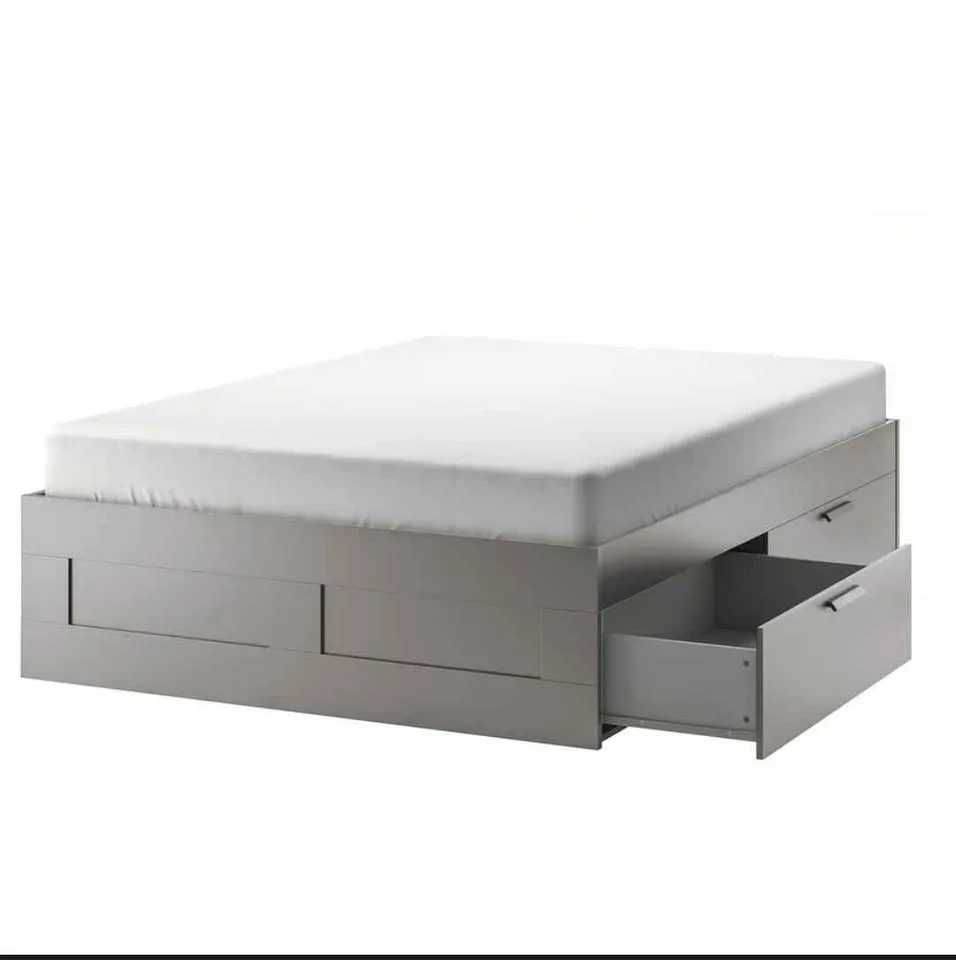 BRIMNES Full Ikea Bedframe + Mattress, Duvet, Pillows image indicator(5)