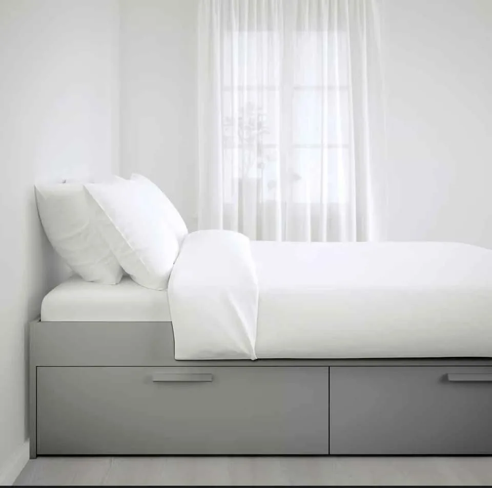 BRIMNES Full Ikea Bedframe + Mattress, Duvet, Pillows image indicator(6)