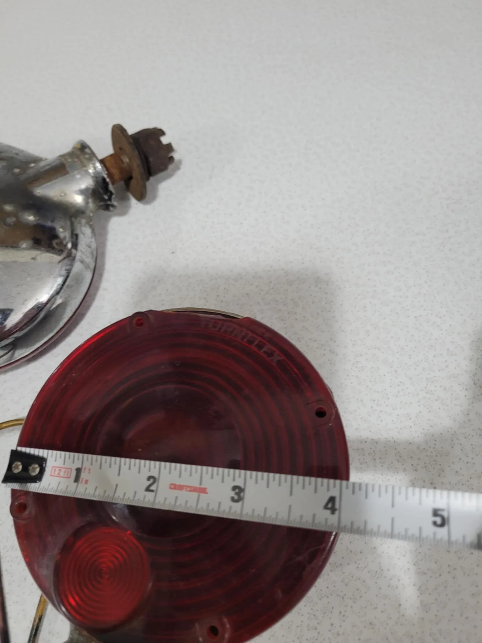 Vintage Set Of 2 Yankee Turnflex Chrome 4 Inch Metal Red Brake l image indicator(6)