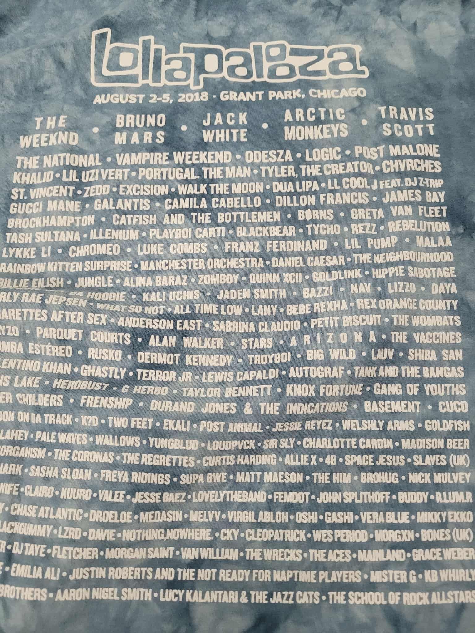 2018 Chicago Lollapalooza Tye Dye Shirt Adult Medium - photo 3