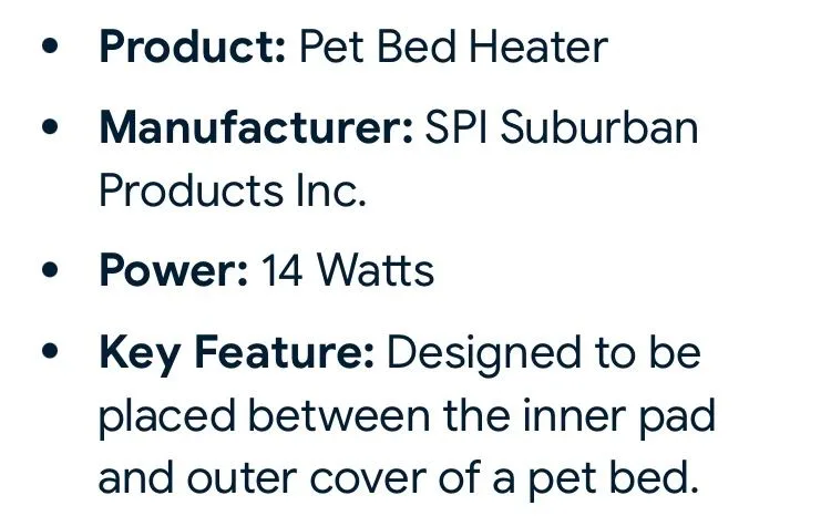 Brand New SPI Dog Cat Pet Bed 14 Watt Heating Pad Heater image indicator(5)