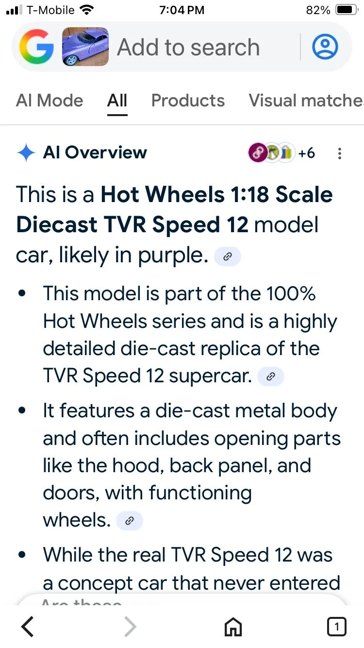 Vintage Hot Wheels 1:18 TVR SPEED 12 Diecast Car image indicator(9)