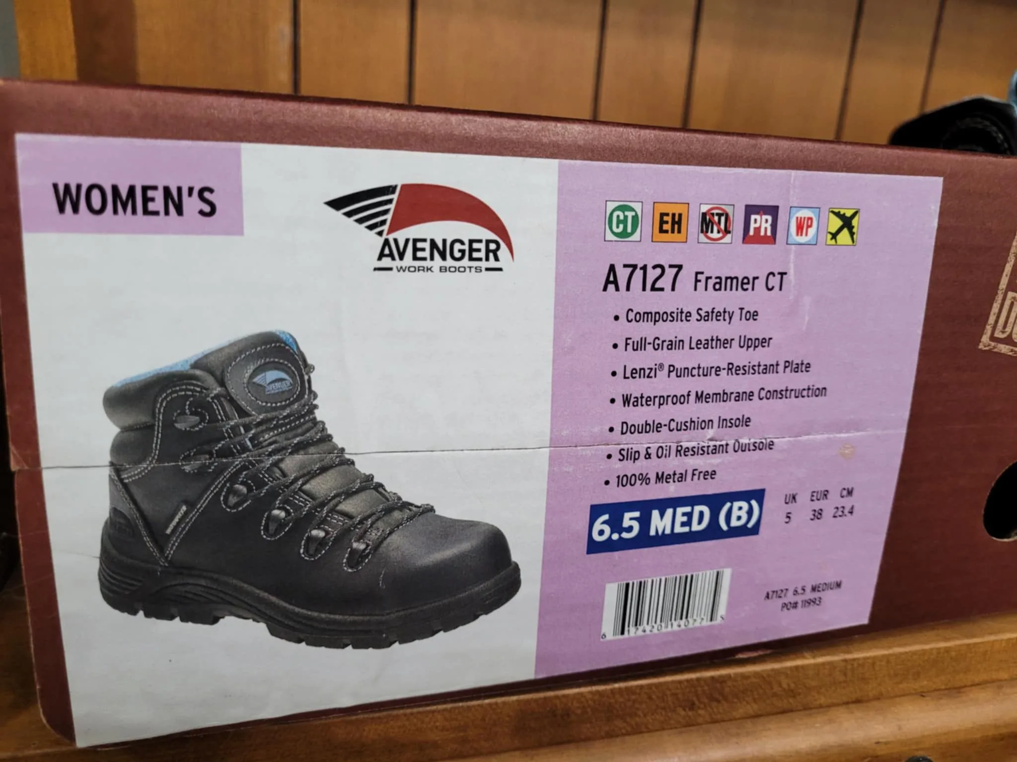 Avenger Black Composite Safety Toe Waterproof Work Boots Womens image indicator(2)