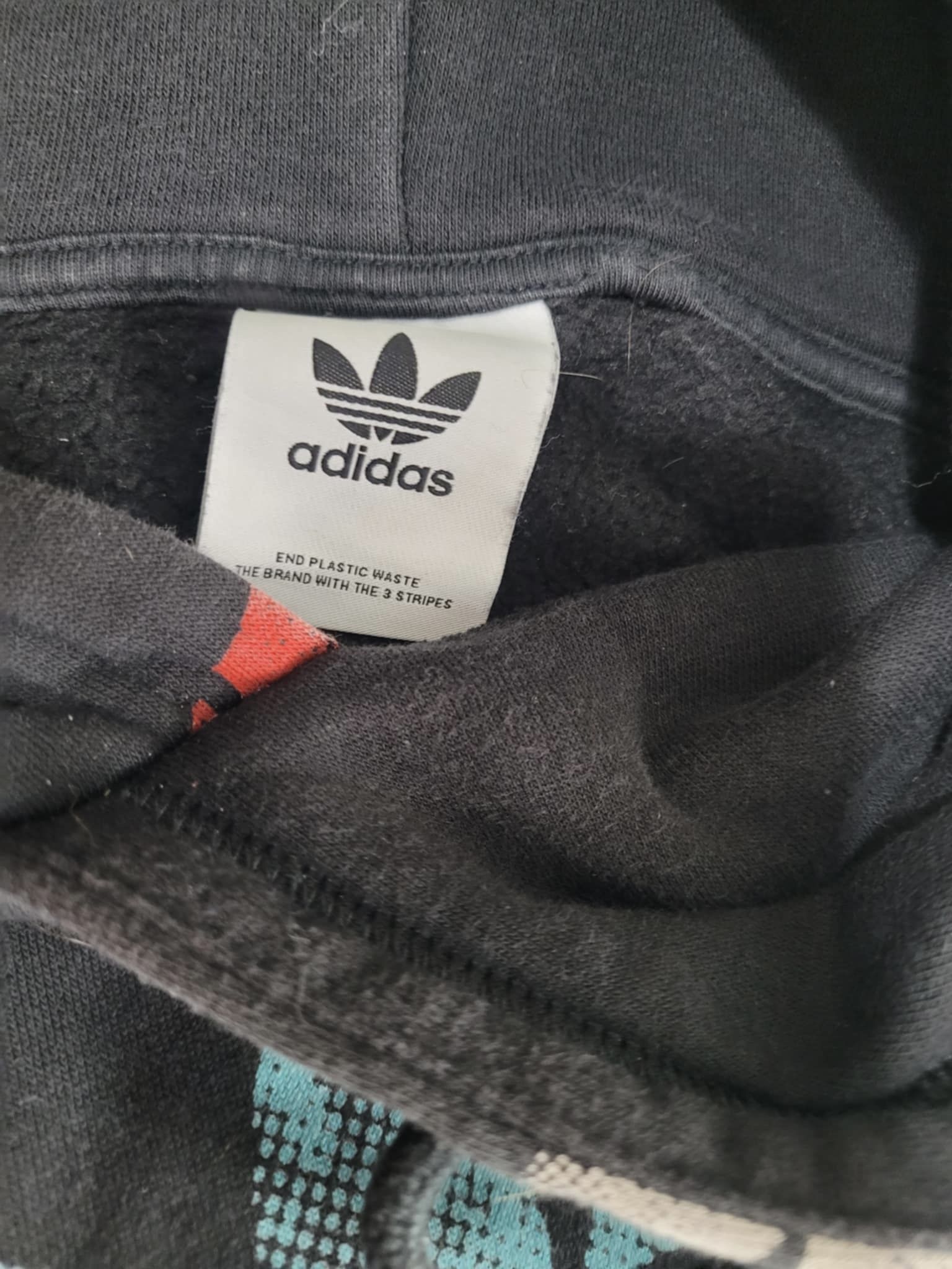 Vintage ADIDAS All Over Logo Hoodie Mens XL - No Tag! - photo 3