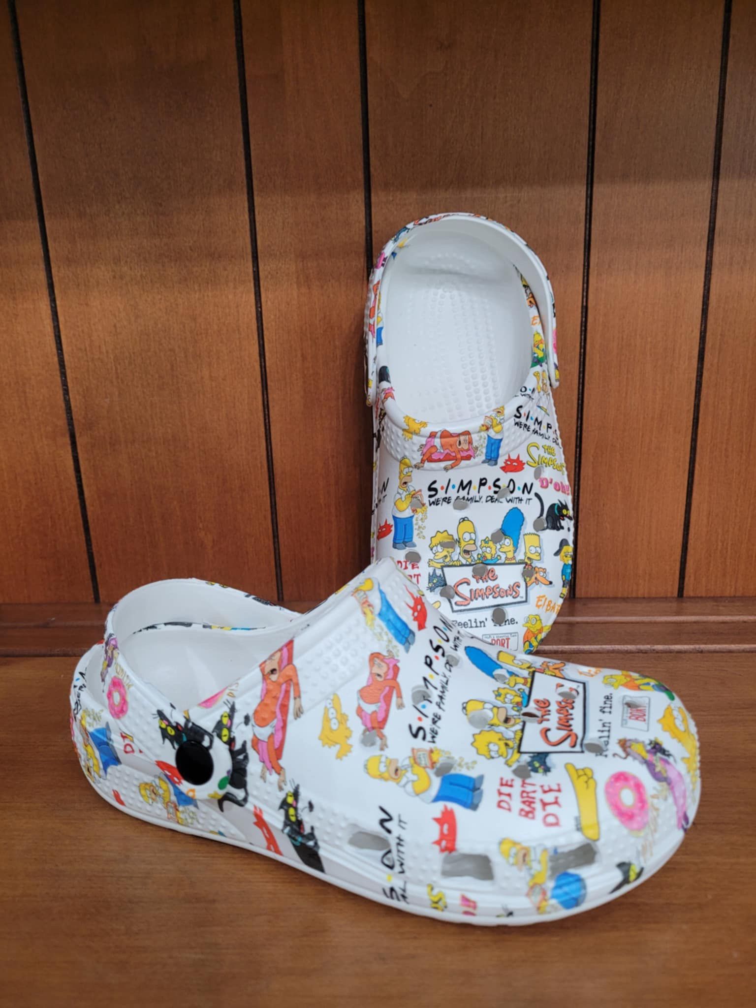 The Simpsons All Over Graphic Croc Like Sandal Shoes Size 32 Or