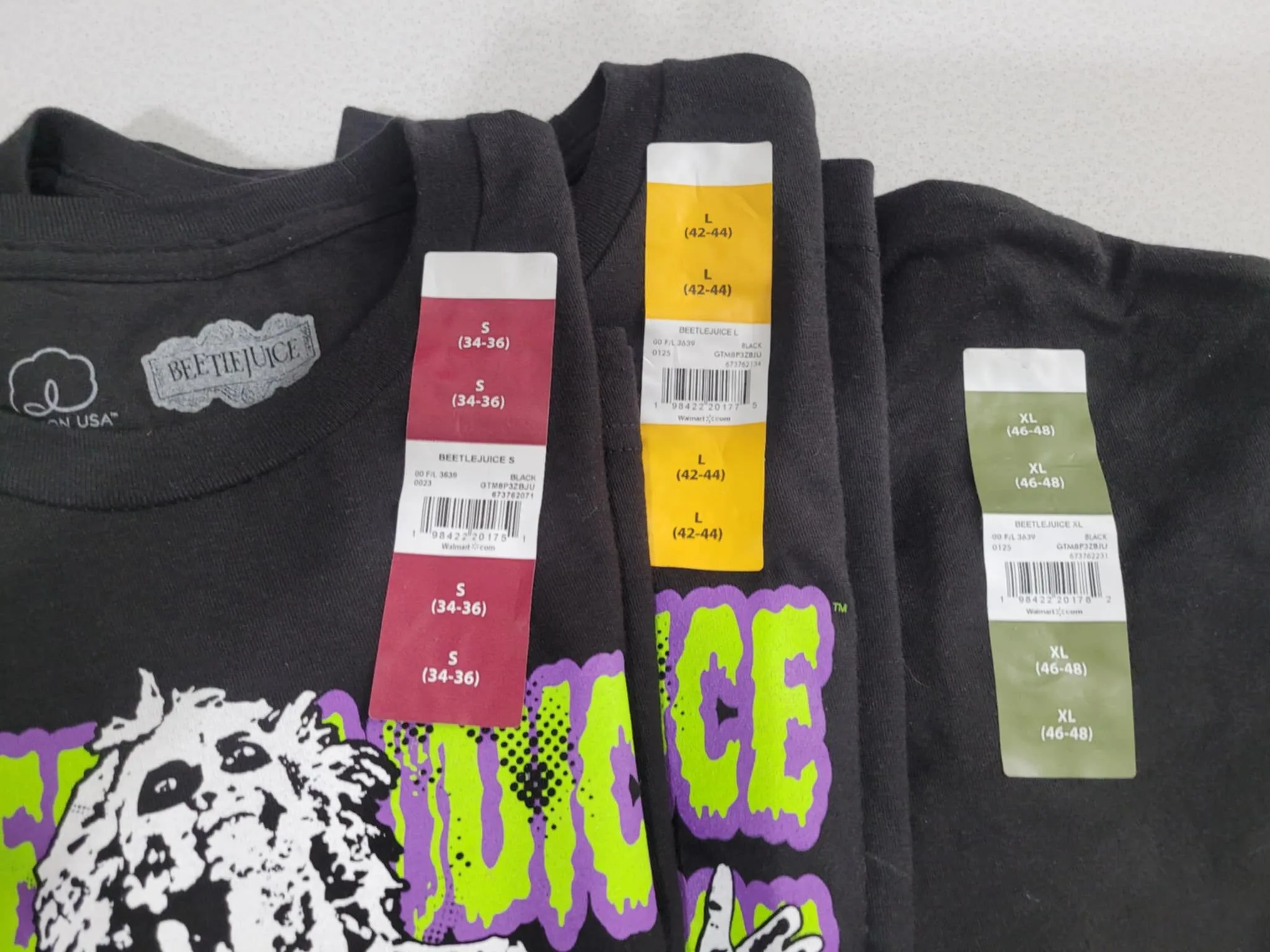 Beetlejuice Graphic Logo Print Black Shirt Adult Size Small - La image indicator(3)