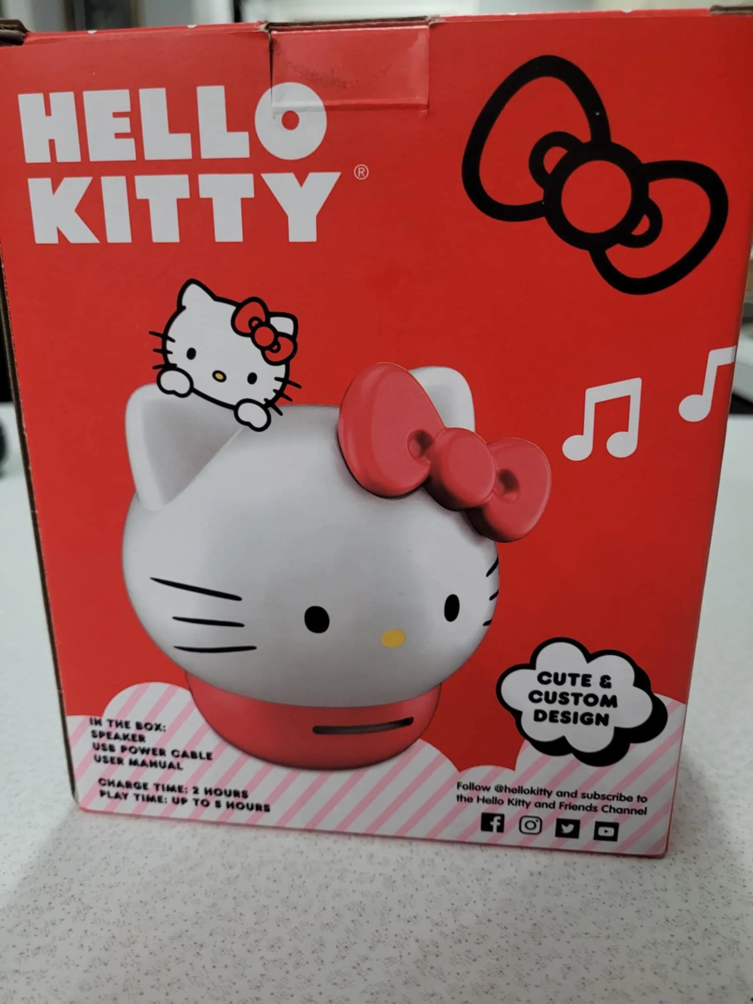 Hello Kitty Wireless Bluetooth Portable Chargeable Speaker In Bo image indicator(2)