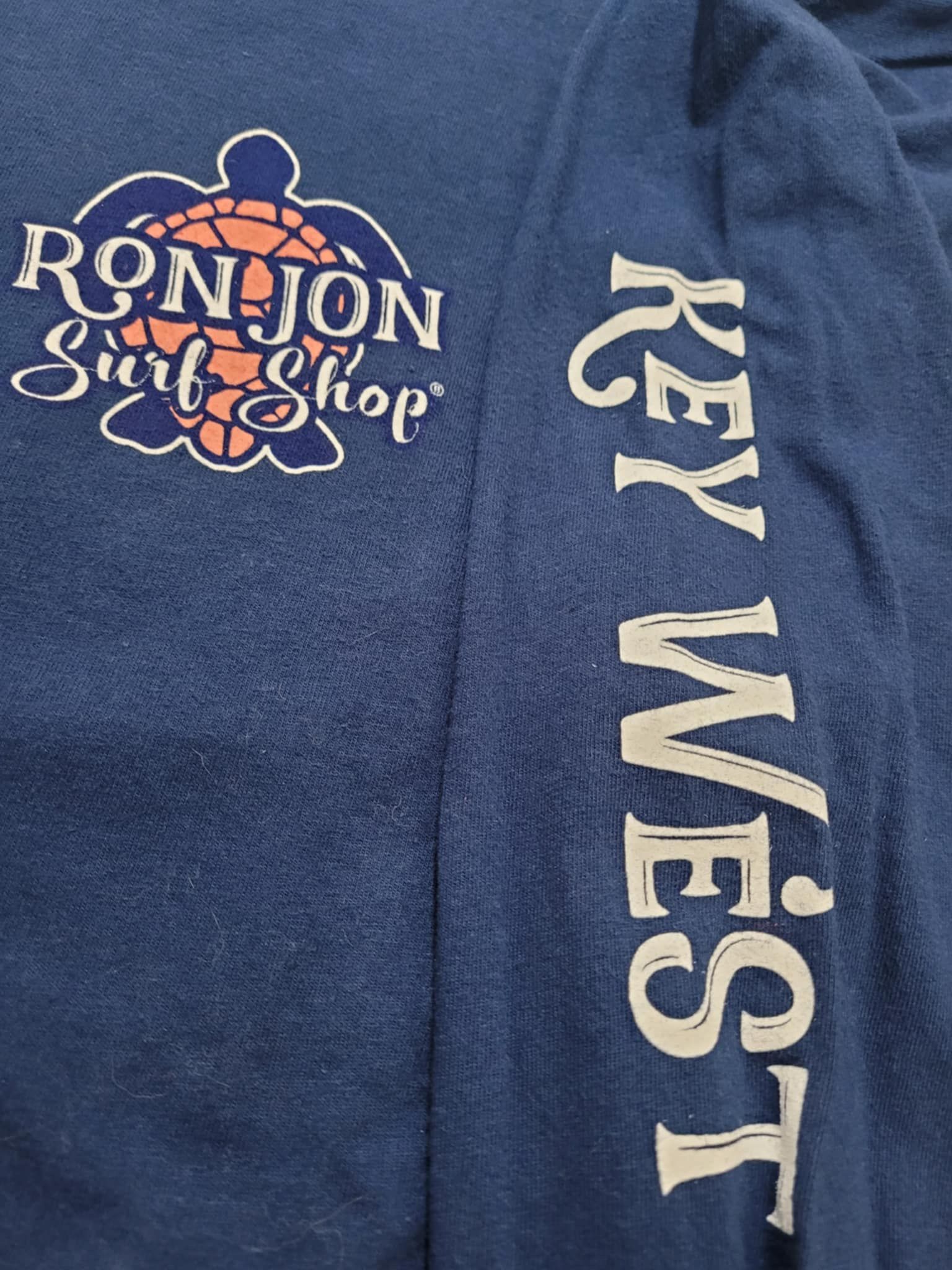 Vintage Key West RON JON Surf Shop Sea Turtle Blue Long Sleeve S - photo 2