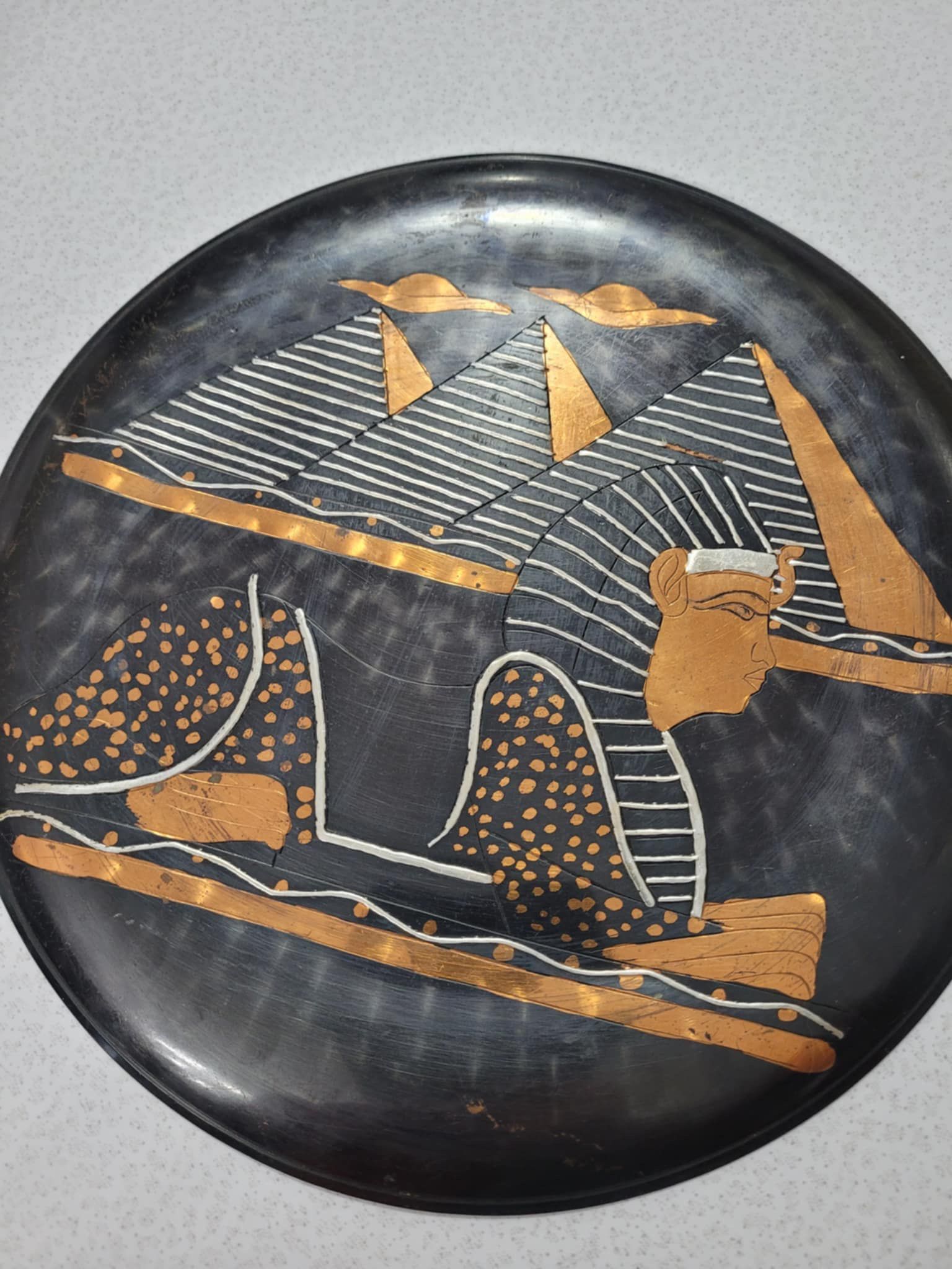 Egyptian Sphinx Pyramid Copper Plate