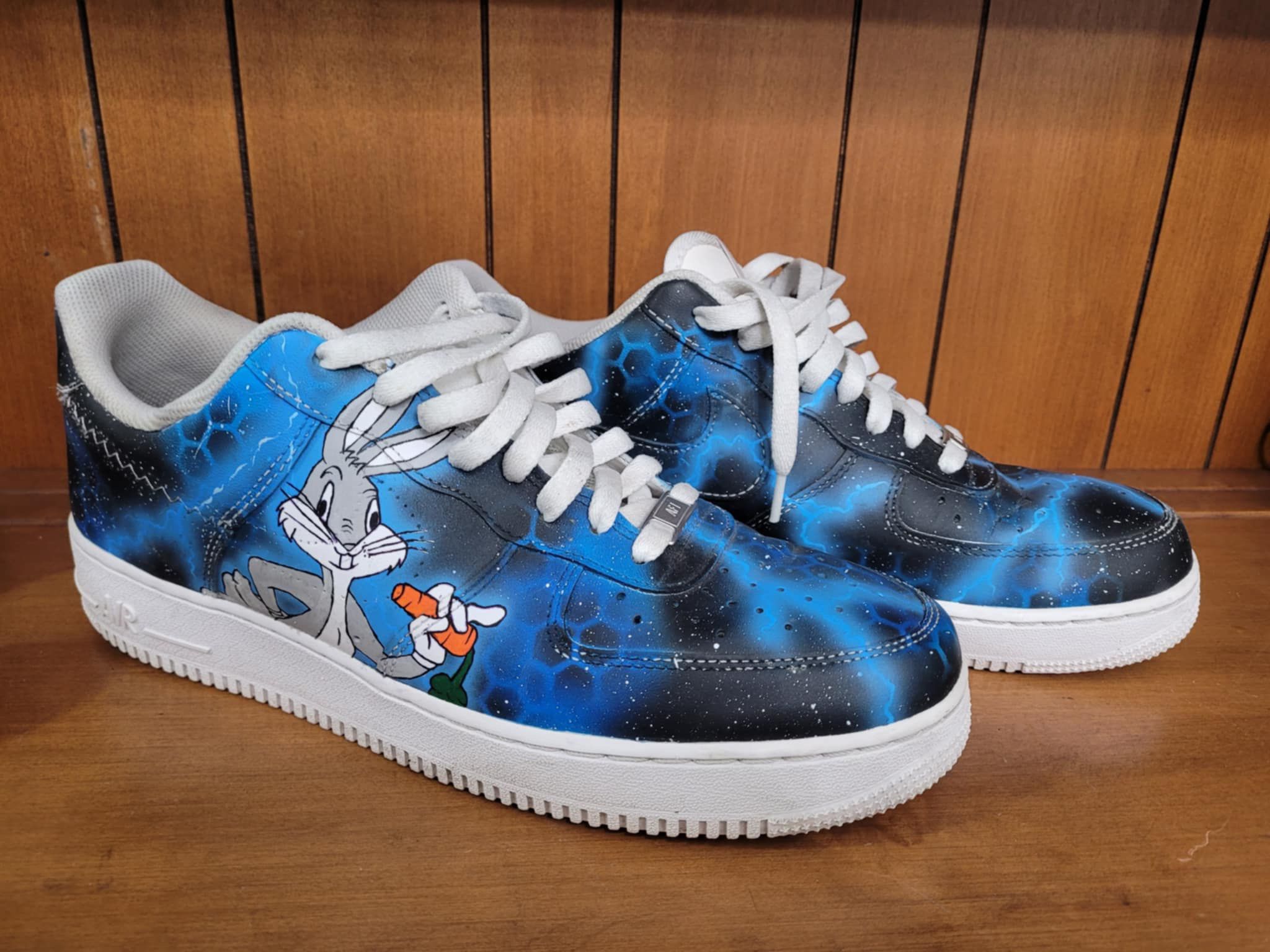Custom Looney Tunes NIKE Air Force Ones Bugs Bunny Gym Shoes Men