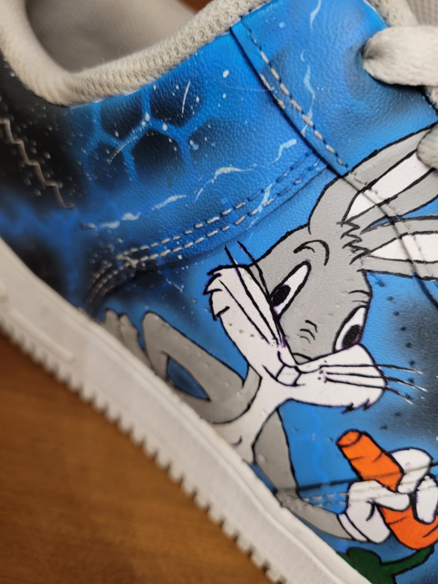 Custom Looney Tunes NIKE Air Force Ones Bugs Bunny Gym Shoes Men - photo 3
