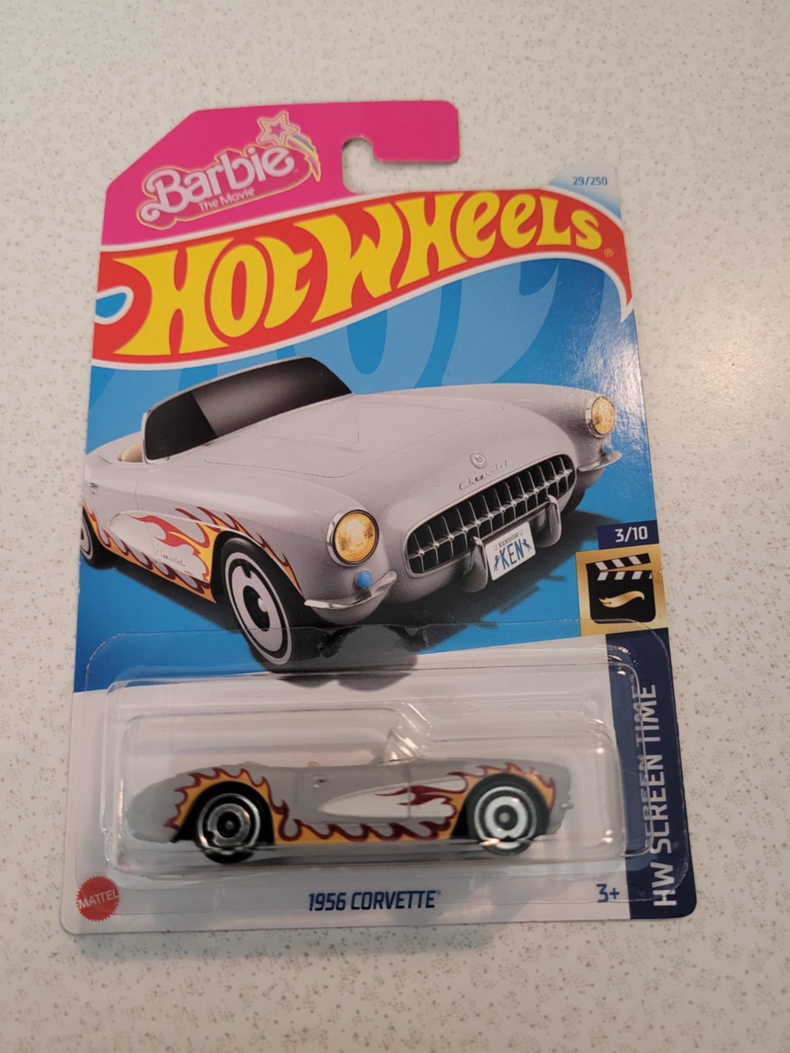 New - Hot Wheels BARBIE Movie 1956 Chevy Corvette Die Cast Metal