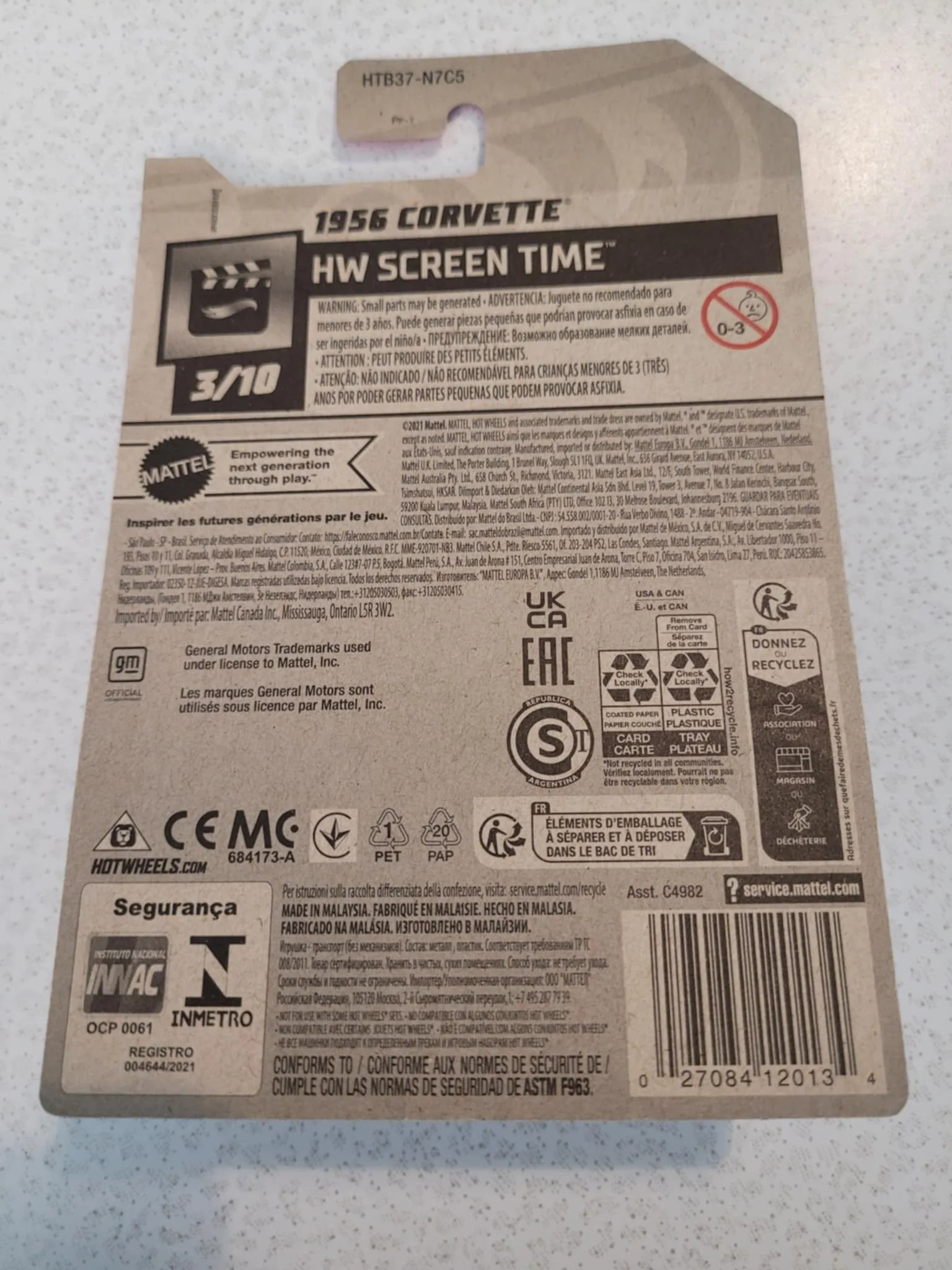 New - Hot Wheels BARBIE Movie 1956 Chevy Corvette Die Cast Metal image indicator(2)