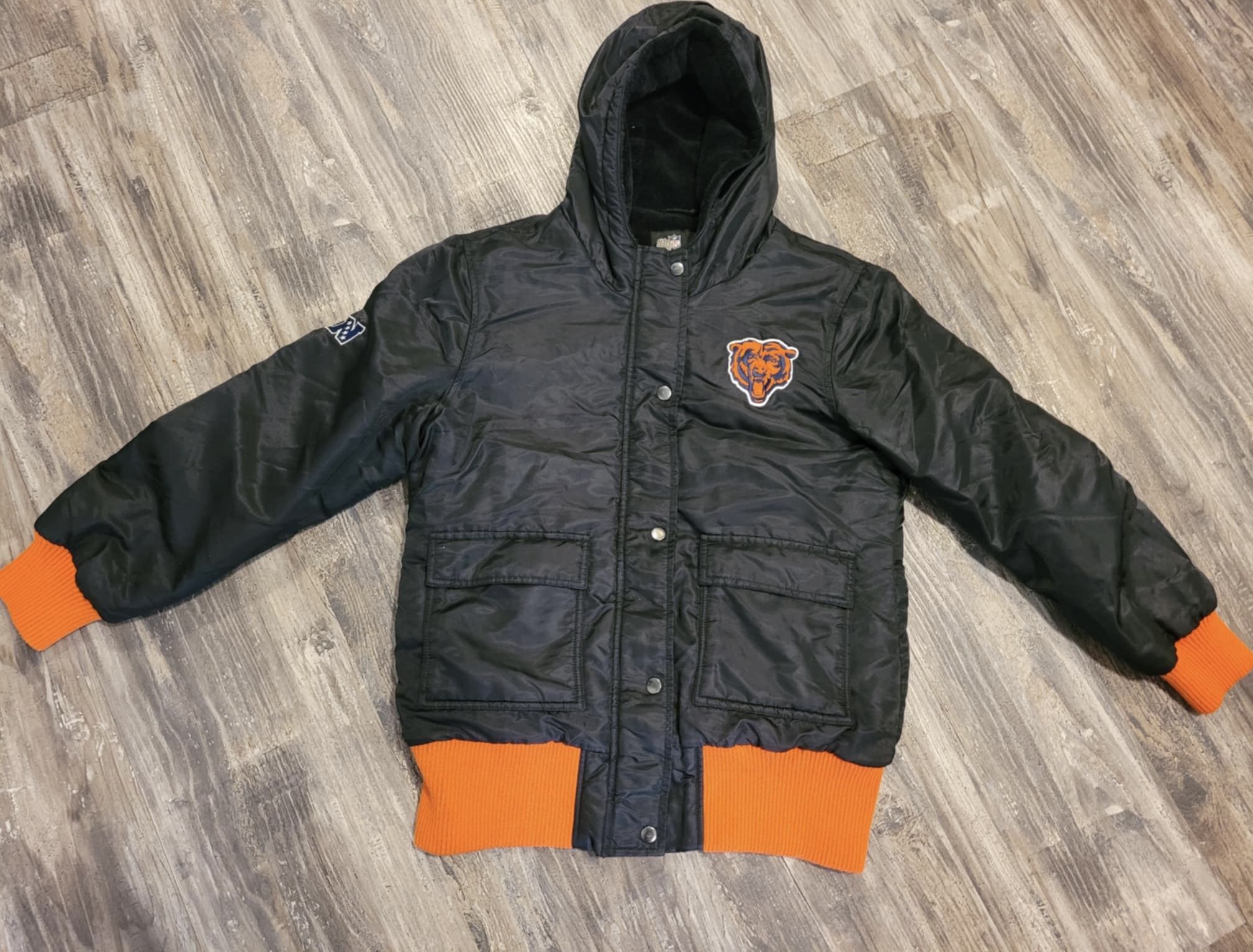 NFL Bears Hooded Bomber Jacket Adult Size Small