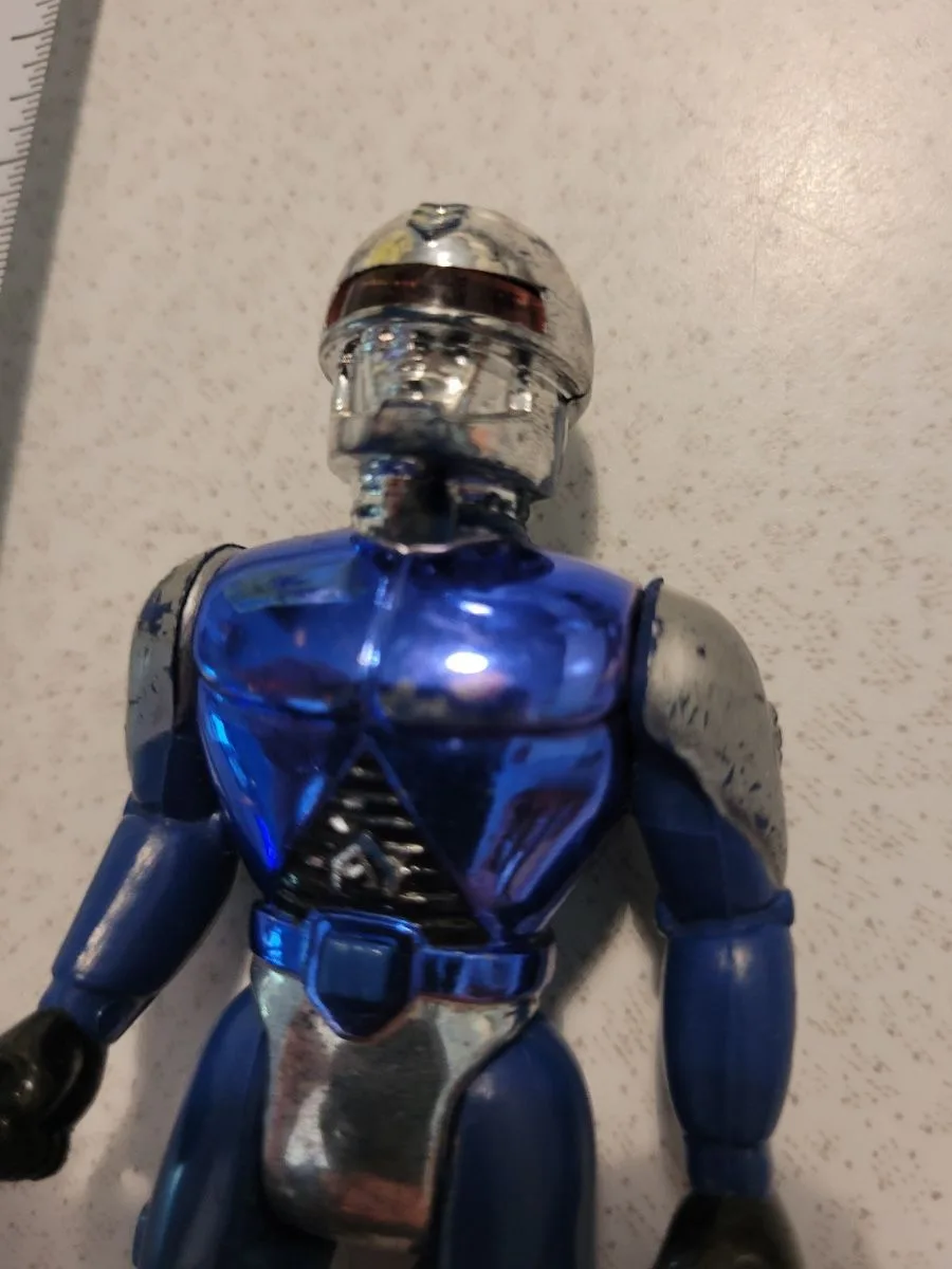 Vintage 1994 Blue Sonic Ranger Invaders Action Figure Toy - Rare image indicator(3)