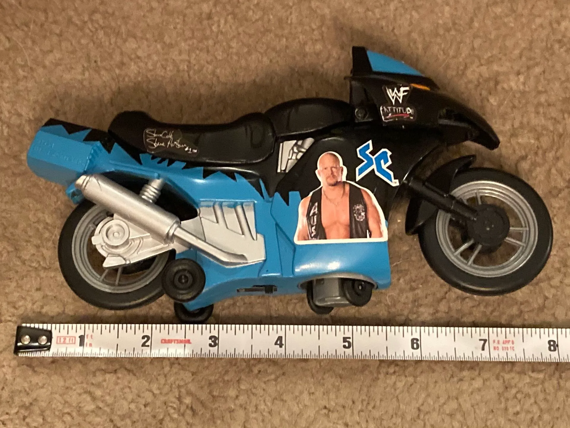1998 WWF WWE Stone Cold Steve Austin Motorcycle Toy image indicator(10)