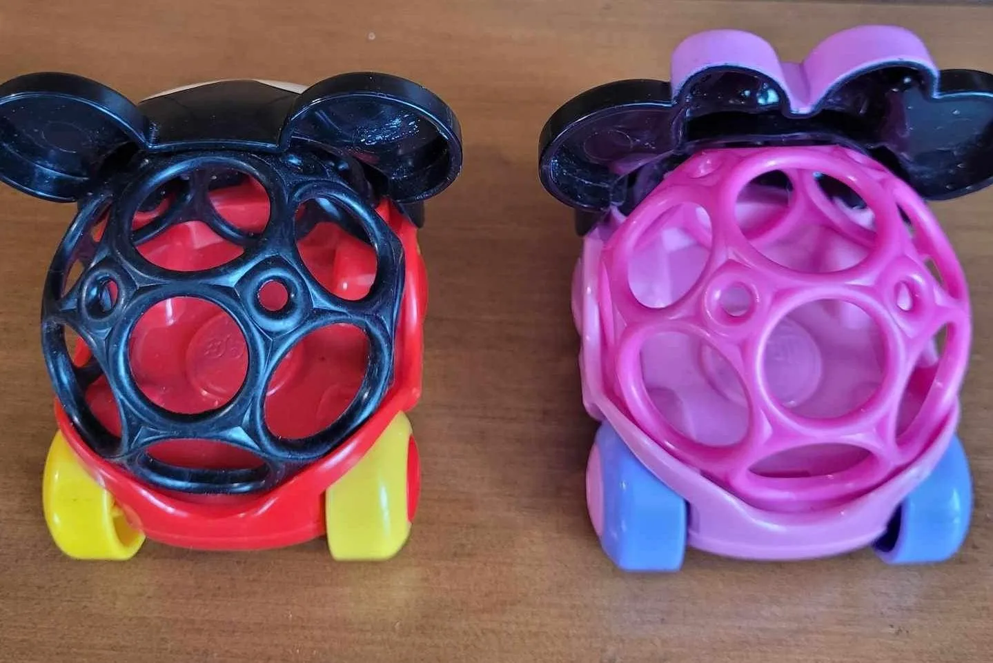 Set Of 2 Disney Baby Mickey & Minnie Mouse O Ball Car Toys!! image indicator(2)