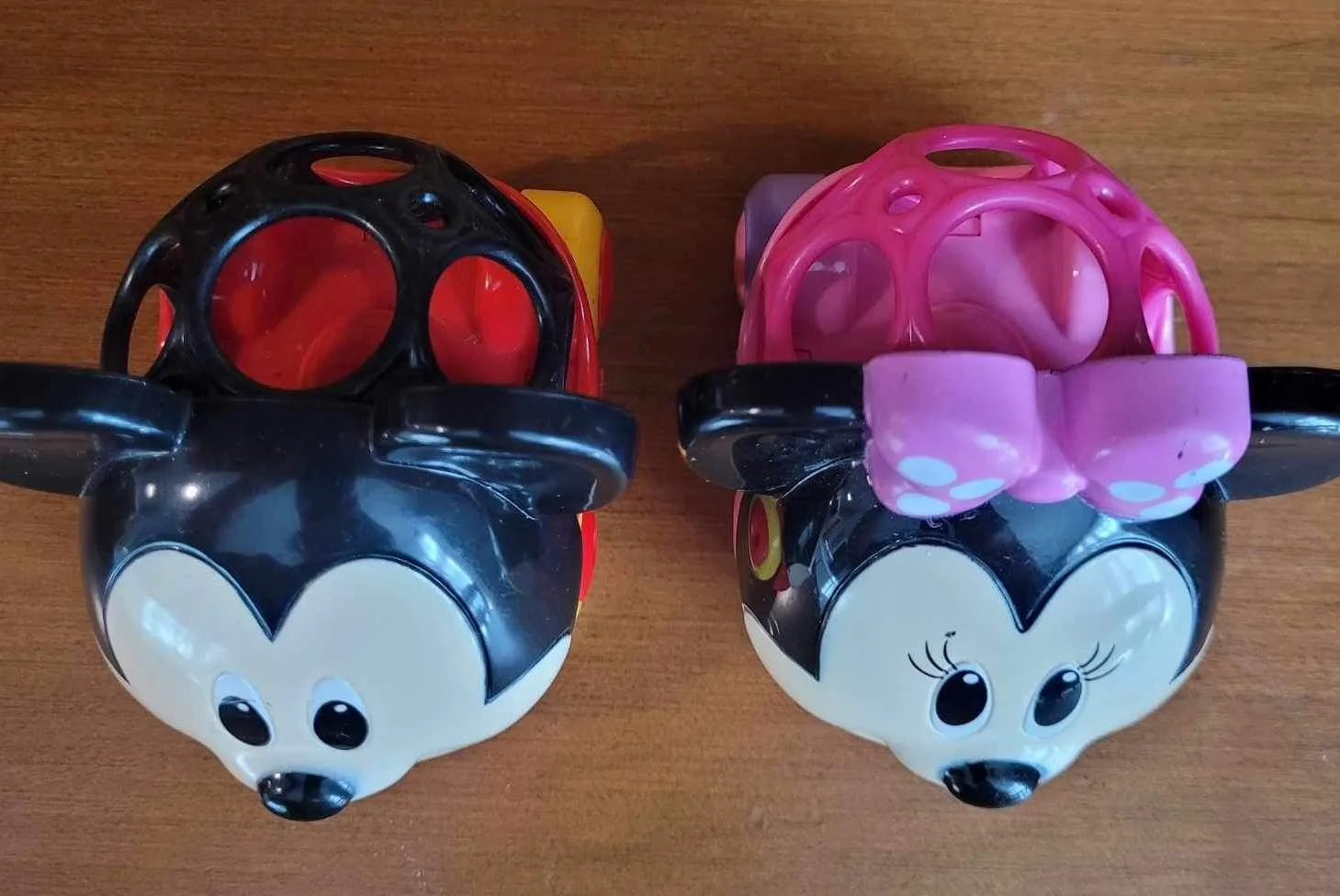 Set Of 2 Disney Baby Mickey & Minnie Mouse O Ball Car Toys!! image indicator(4)
