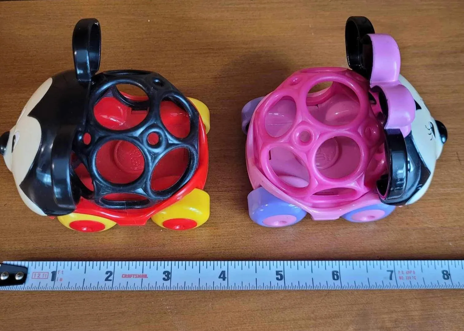 Set Of 2 Disney Baby Mickey & Minnie Mouse O Ball Car Toys!! image indicator(5)
