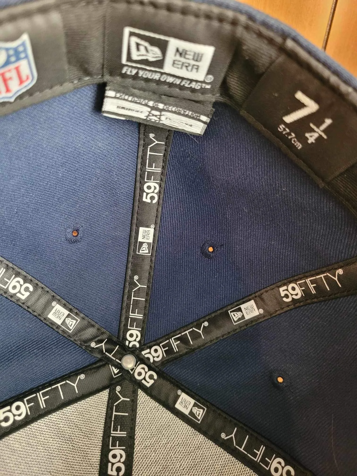 New Era NFL Seattle Seahawks Football Logo 7 1/4 Fitted Hat Cap image indicator(5)