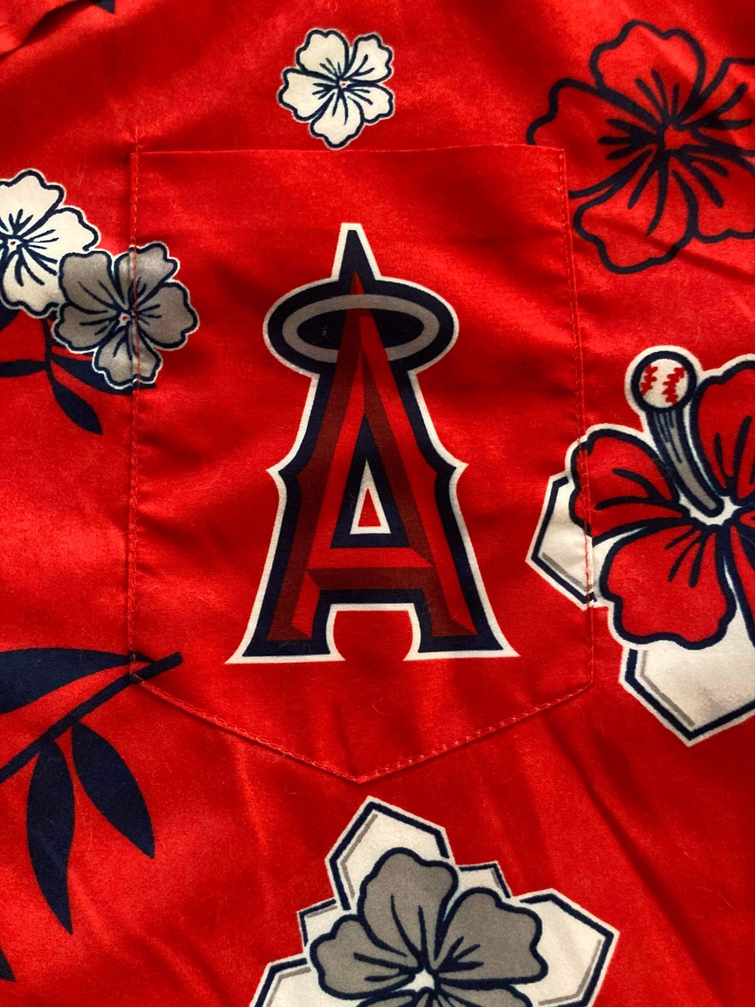 MLB Baseball Anaheim Angels Logo Button Up Casual Dress Shirt Ad - photo 3