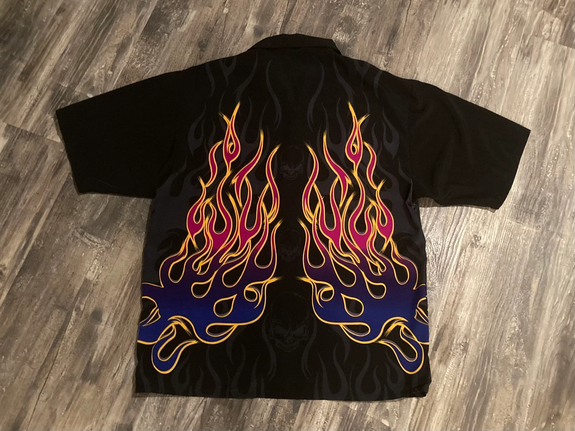 Vintage 90’s DragonFly Clothing Company Ghost Skull Flames Triba thumbnail