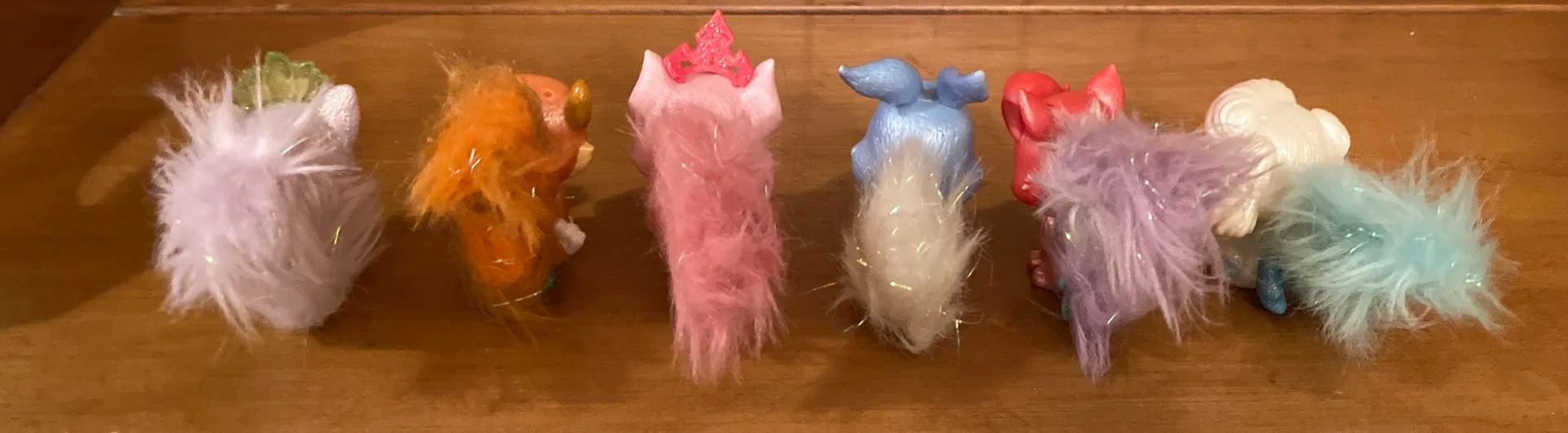 Lot Of 6 Disney Princess Palace Furry Tail Pets Sparkle Glitter image indicator(12)