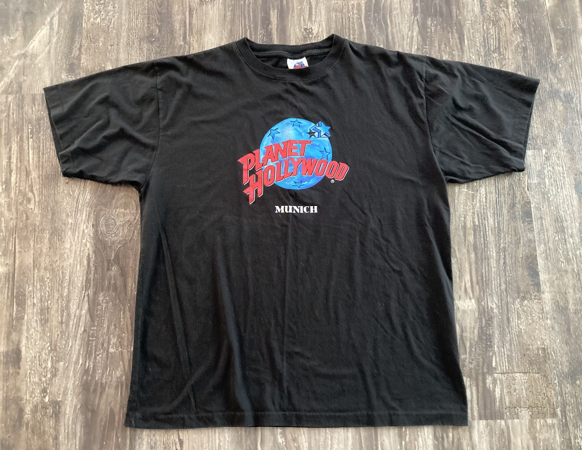 Vintage Retro PLANET HOLLYWOOD Munich Black Shirt Adult Size XL