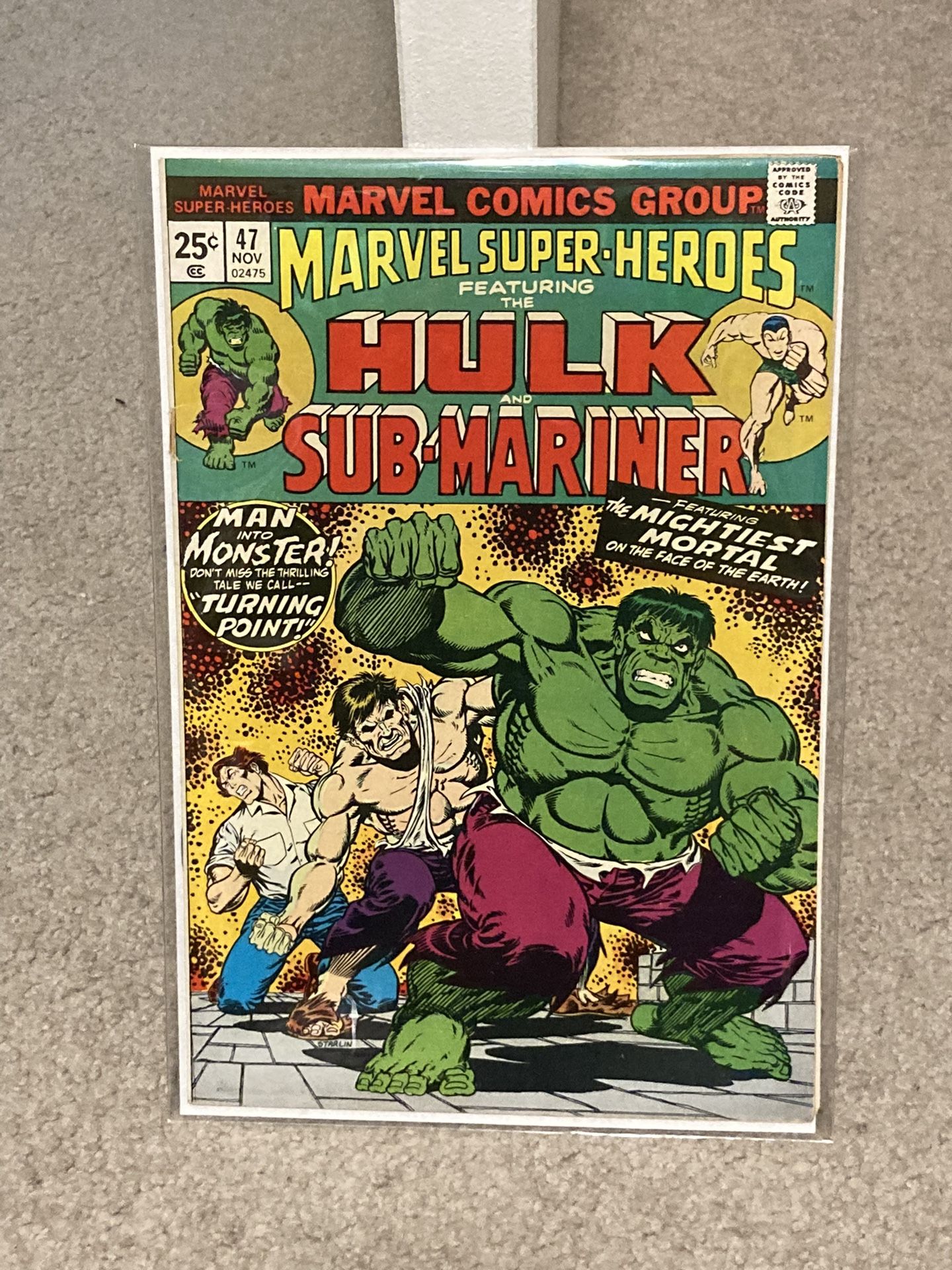Vintage Marvel Comics Hulk And Submariner #47 - First Print