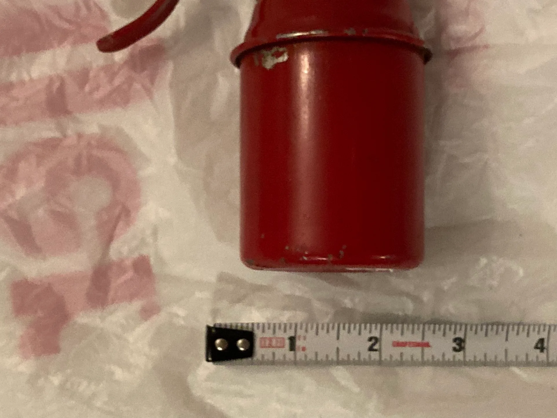 Vintage Red Metal Oil Lube Can Machine Automobile Tools image indicator(6)