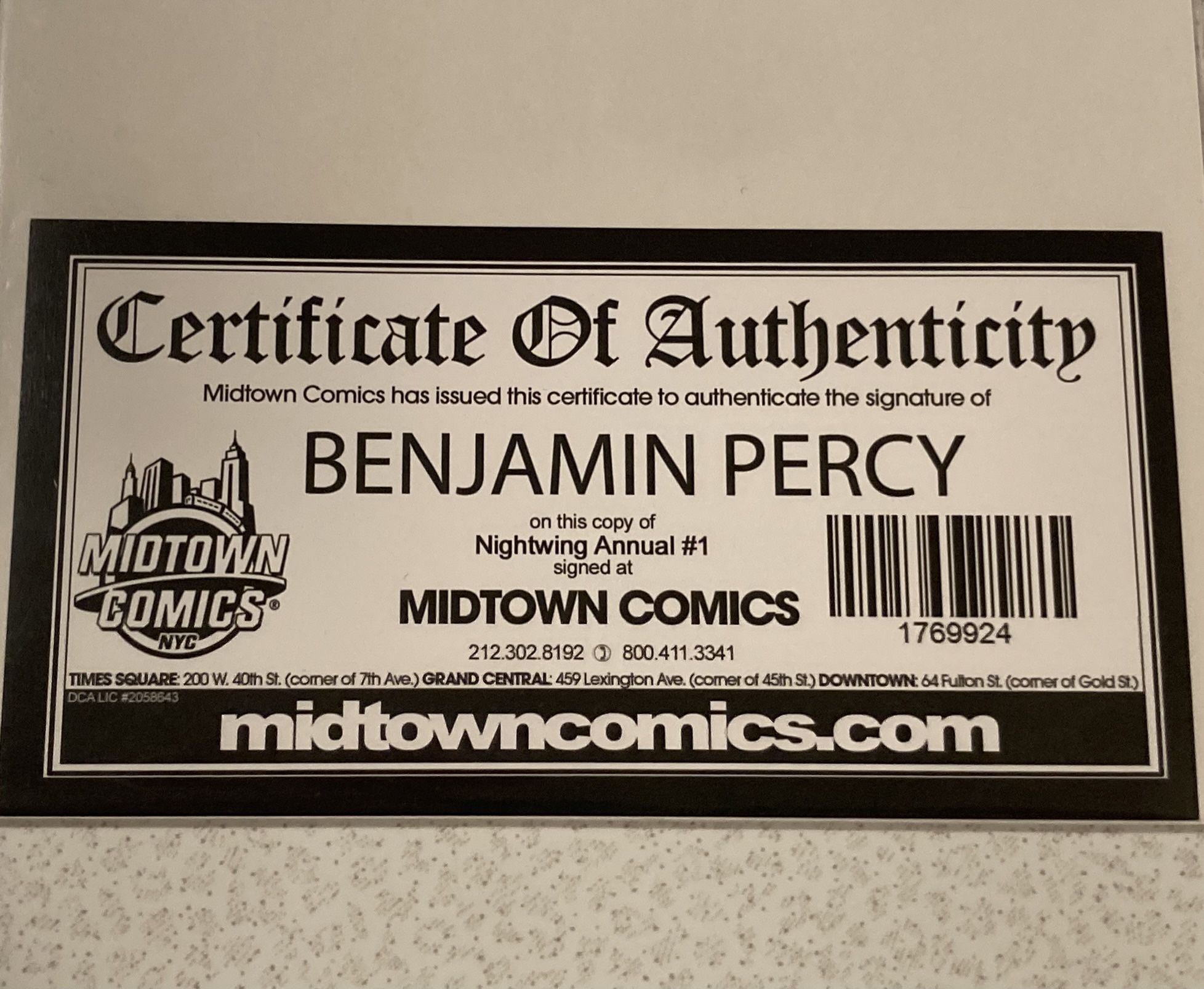 NIGHTWING Annual Issue #1 Signed Comic Book With COA - photo 2