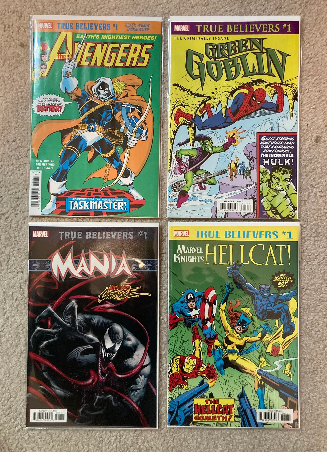 Lot Of 4 Marvel Comics TRUE BELIEVERS Comic Books thumbnail