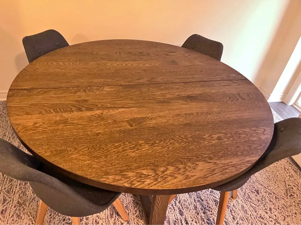 Dining table - Ikea Morbylanga -wooden round table