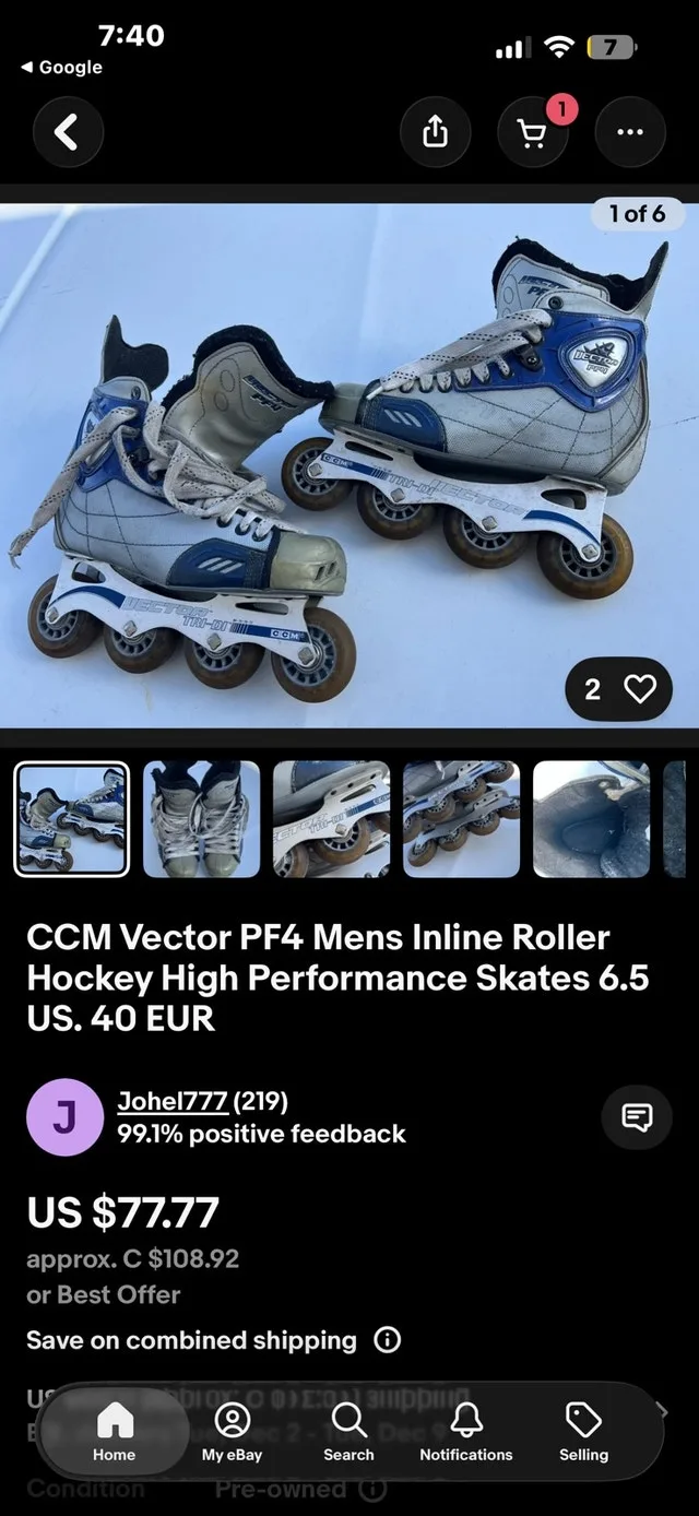 CCM Vector Inline Skates- Like New- size 8 image indicator(7)
