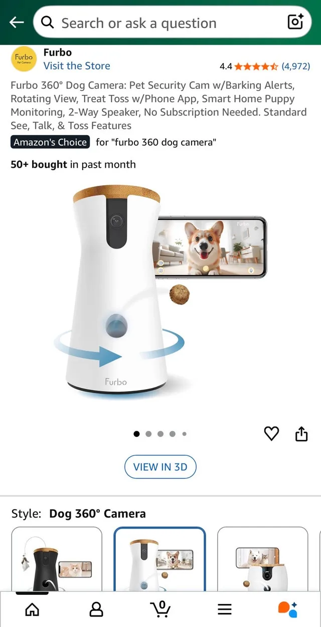 Furbo Pet Camera -360View/treat dispenser- New in Box image indicator(6)