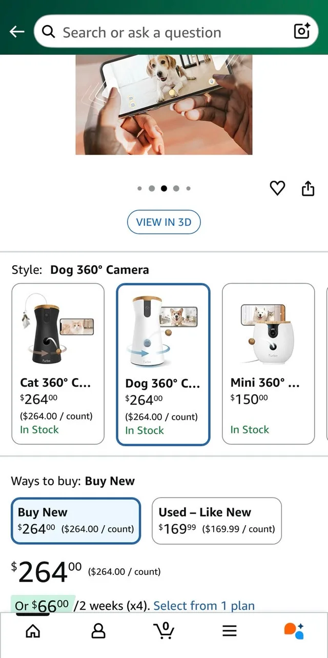 Furbo Pet Camera -360View/treat dispenser- New in Box image indicator(7)