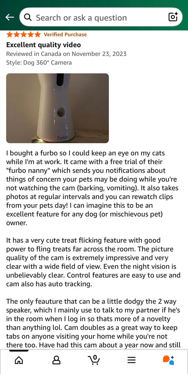 Furbo Pet Camera -360View/treat dispenser- New in Box image indicator(8)