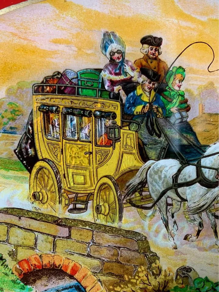 Victorian Era Reverse Painted Foil Art Serving Tray image indicator(2)