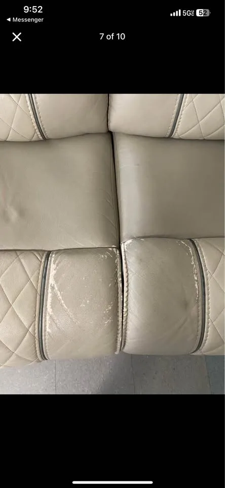 Large Gray Leather Reclining Sectional image indicator(6)