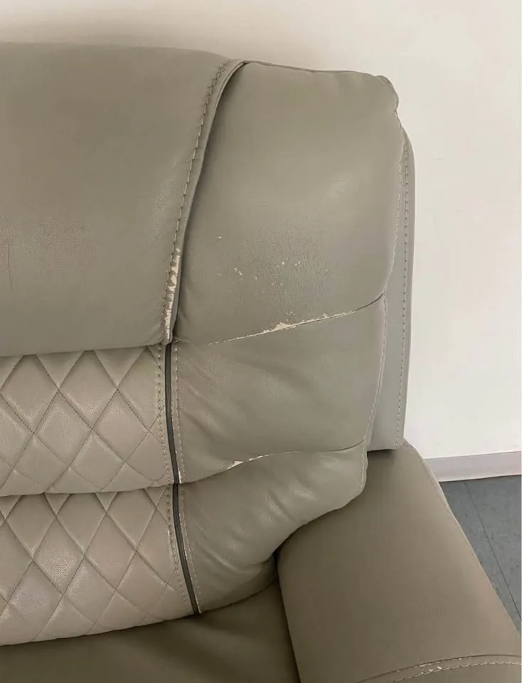 Large Gray Leather Reclining Sectional image indicator(7)