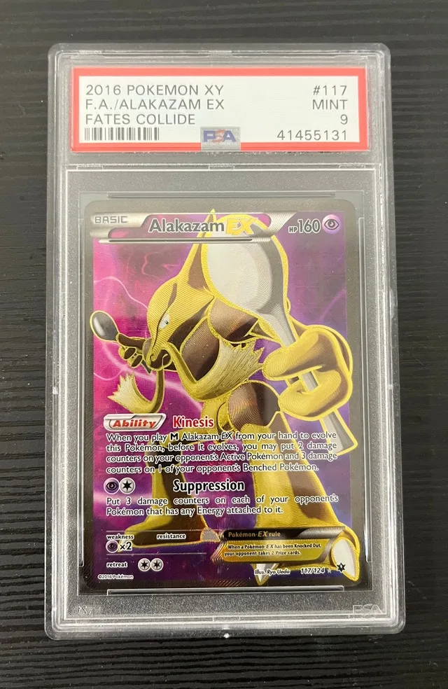 2016 Pokémon XY Fates Collide Alakazam EX #117 Full Art PSA 9