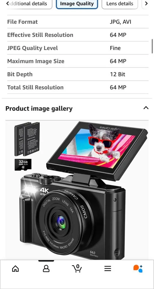 Digital Camera 4K - 64MP image indicator(3)