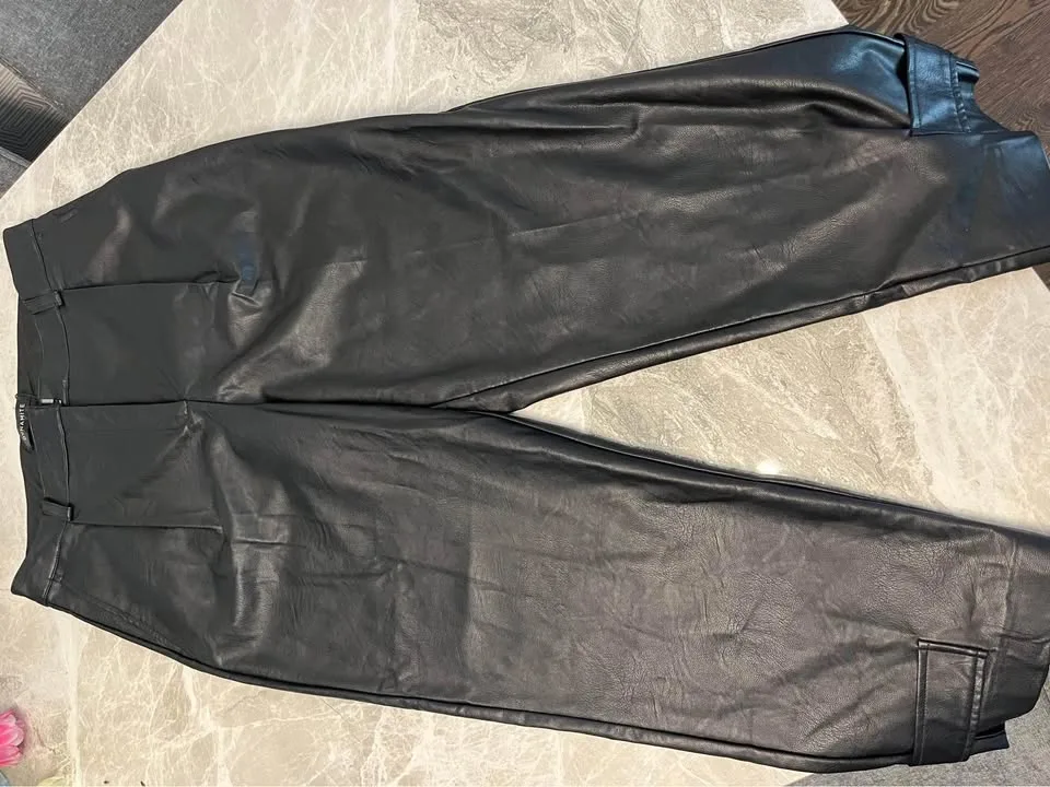 Dynamite Faux Leather Pant, Jet Black, size 10