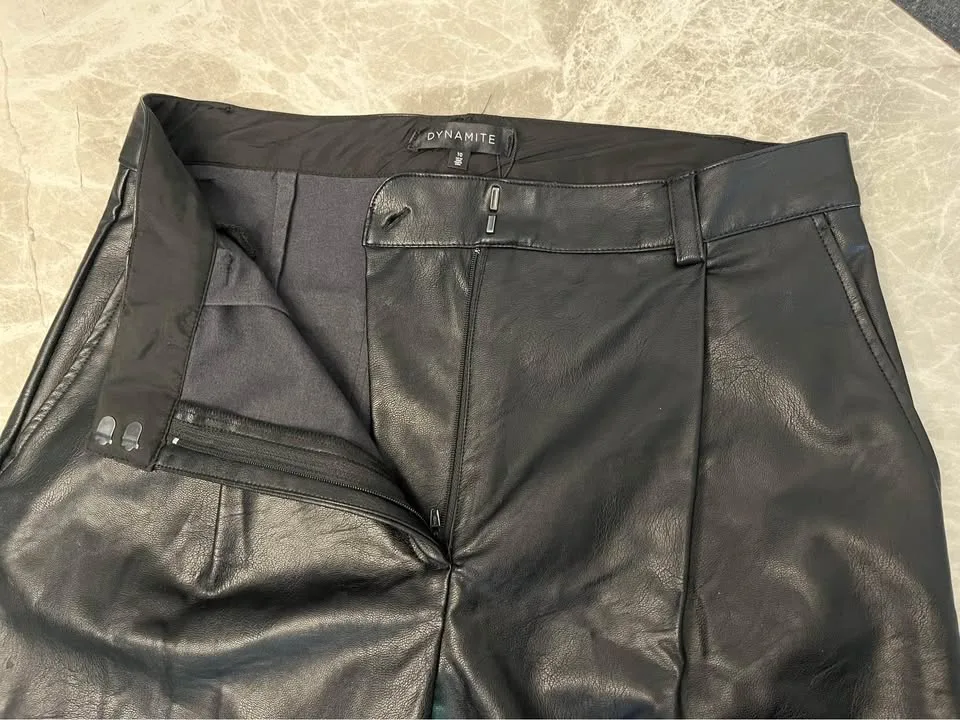 Dynamite Faux Leather Pant, Jet Black, size 10 image indicator(5)