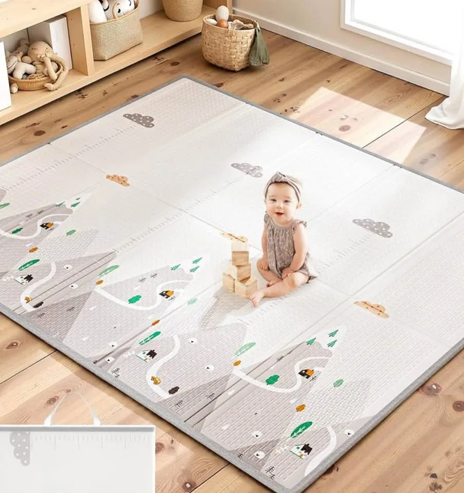 Large Baby Play Mat, 71"x59" Foldable & Reversable Large Baby Ma image indicator(6)