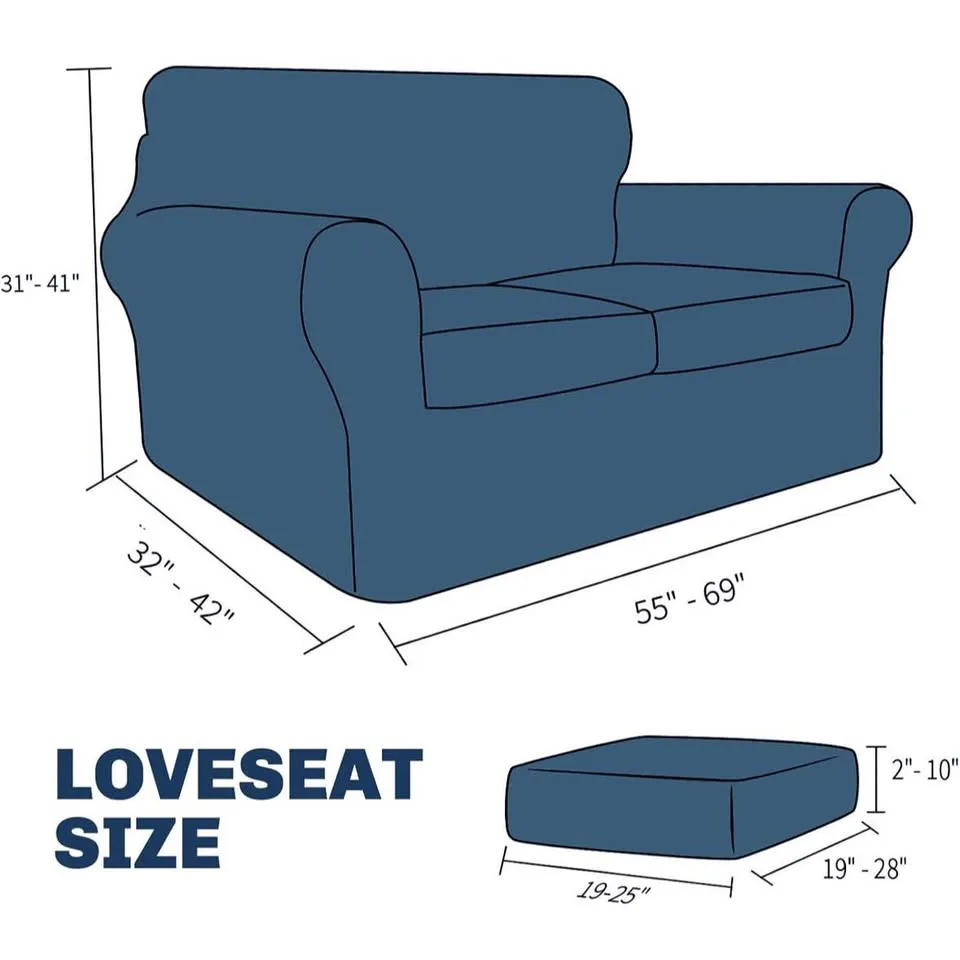 Pieces Loveseat Sofa Slipcover, Ivory image indicator(2)