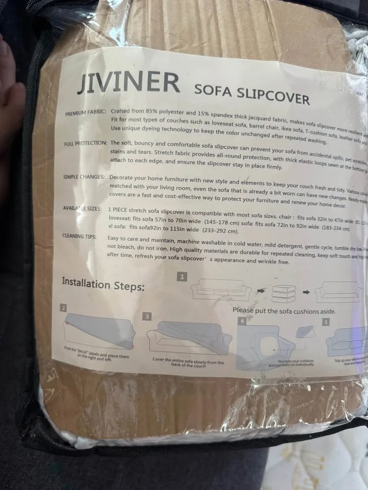 Pieces Loveseat Sofa Slipcover, Ivory image indicator(4)